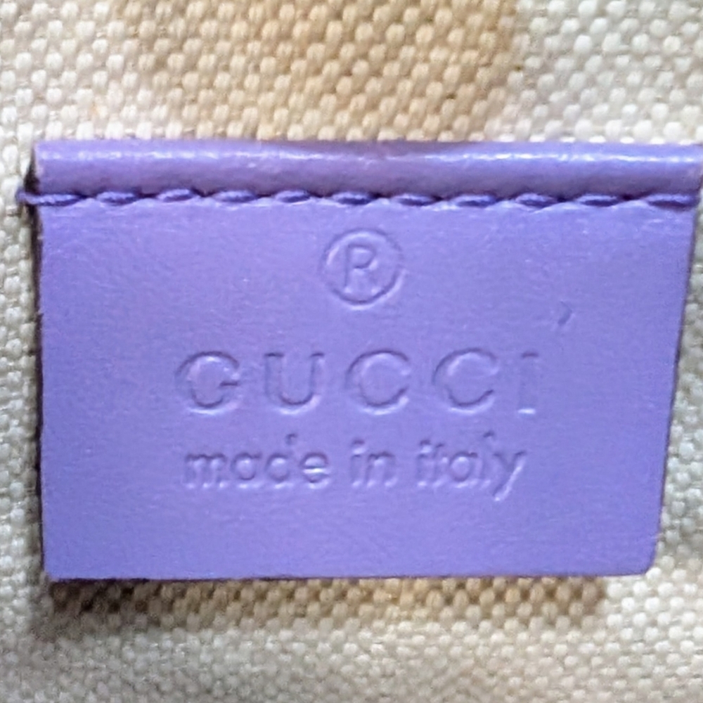 Gucci Monogram Craft Sm. Tote With Detachable Pouch - Beige With Lavender Trim🔥 - Picture 16 of 16